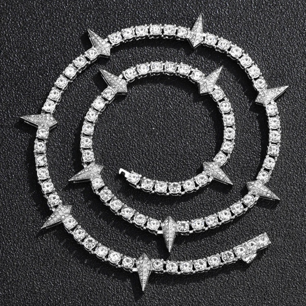 Hip Hop, Badass, Bling Simulated Diamond Tennis Necklace Chain, Unisex GIFT